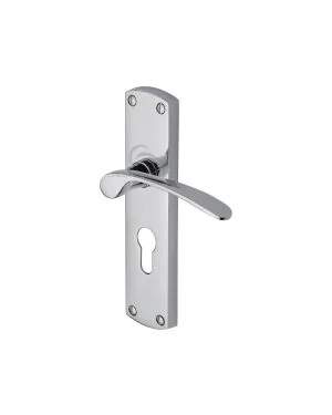Project Hardware Door Handle for Euro Profile Plate Luca Design Polished Chrome finish