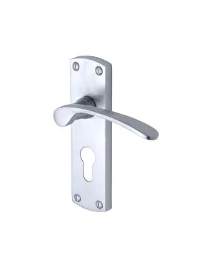 Project Hardware Door Handle for Euro Profile Plate Luca Design Satin Chrome finish