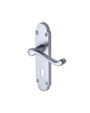 Project Hardware Door Handle Lever Lock Milton Design Satin Chrome finish