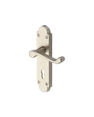Project Hardware Door Handle Lever Lock Milton Design Satin Nickel finish