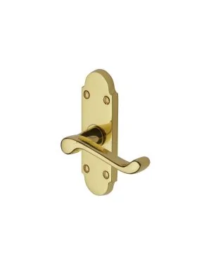 Project Hardware Door Handle Lever Latch Milton Short Design Polished Brass finish