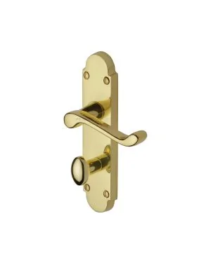 Project Hardware Door Handle for Bathroom Milton Design Polished Brass finish