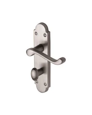 Project Hardware Door Handle for Bathroom Milton Design Satin Chrome finish