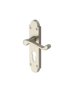 Project Hardware Door Handle for Euro Profile Plate Milton Design Satin Nickel finish