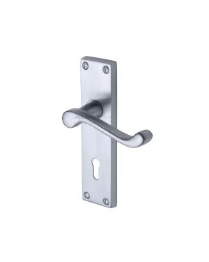 Project Hardware Door Handle Lever Lock Malvern Design Satin Chrome finish
