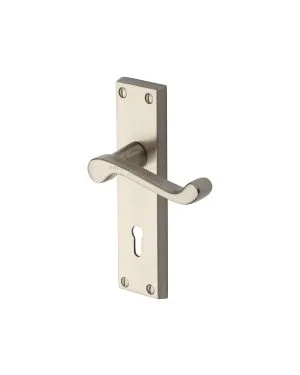 Project Hardware Door Handle Lever Lock Malvern Design Satin Nickel finish