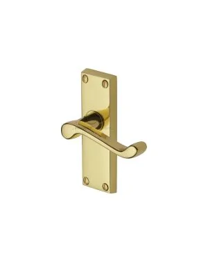 Project Hardware Door Handle Lever Latch Malvern Short Design Polished Brass finish
