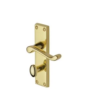 Project Hardware Door Handle for Bathroom Malvern Design Polished Brass finish
