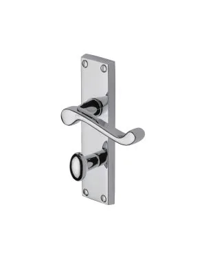 Project Hardware Door Handle for Bathroom Malvern Design Polished Chrome finish