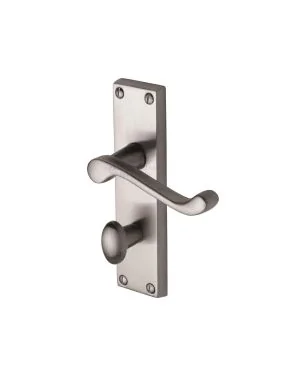Project Hardware Door Handle for Bathroom Malvern Design Satin Chrome finish