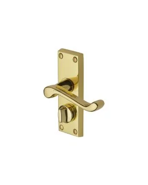 Project Hardware Door Handle for Privacy Set Malvern Short Design Polished Brass finish