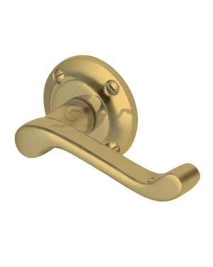 Project Hardware Door Handle Lever Latch on Round Rose Malvern Design Polished Brass finish