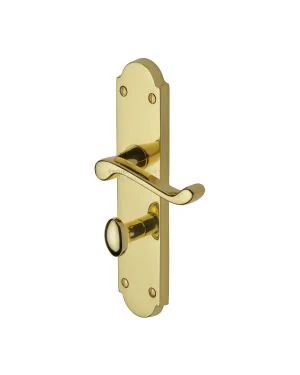 Project Hardware Door Handle for Bathroom Kensington Design Polished Brass finish