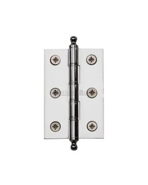Heritage Brass Hinge Brass with Finial 3" x 2" Polished Chrome finish