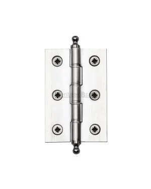 Heritage Brass Hinge Brass with Finial 3" x 2" Satin Chrome finish