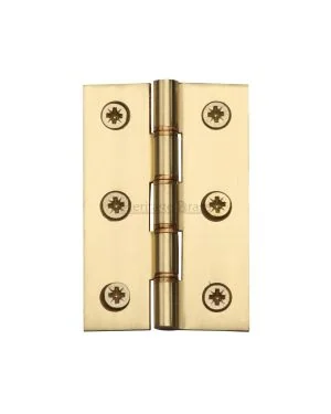 Heritage Brass Hinge Brass with Double&nbsp;Phosphor Washers 3 x 2 Polished Brass finish