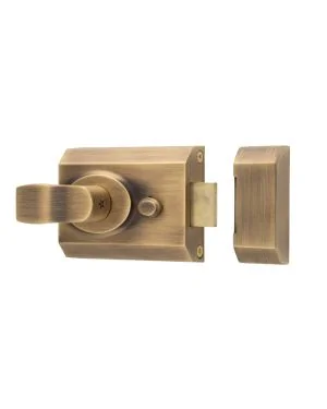 Contract Rim Cylinder Night Latch - Antique Brass