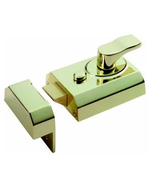 Contract Rim Cylinder Night Latch - Polished Brass