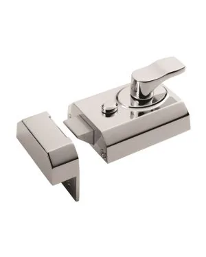 Contract Rim Cylinder Night Latch - Polished Chrome