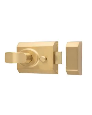 Contract Rim Cylinder Night Latch - Satin Brass