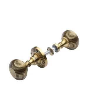 Heritage Brass Reeded Rim Knob Antique finish (Suitable with Rim Locks only)