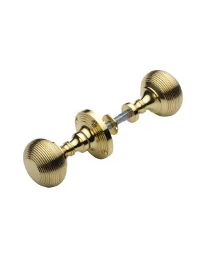 Heritage Brass Reeded Rim Knob Polished Brass finish&nbsp;(Suitable with Rim Locks only)