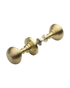 Heritage Brass Reeded Rim Knob Satin Brass finish&nbsp;(Suitable with Rim Locks only)