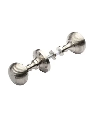 Heritage Brass Reeded Rim Knob Satin Nickel finish (Suitable with Rim Locks only)
