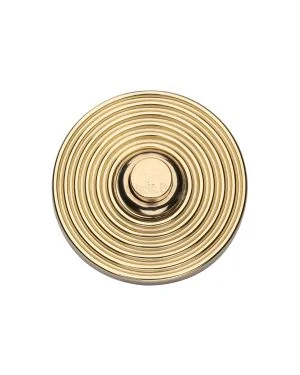 Heritage Brass Reeded Bell Push Polished Brass finishUK Registered Design Number 6229240