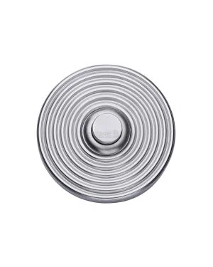 Heritage Brass Reeded Bell Push Satin Chrome finishUK Registered Design Number 6229240