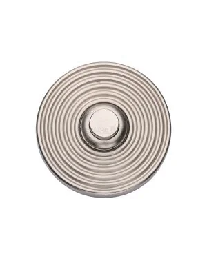 Heritage Brass Reeded Bell Push Satin Nickel finishUK Registered Design Number 6229240