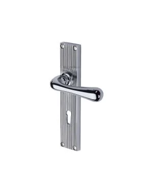 Heritage Brass Charlbury Reeded Lever Lock Polished Chrome finishUK Design Registration Number 6202494