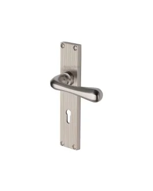 Heritage Brass Charlbury Reeded Lever Lock Satin Nickel finishUK Design Registration Number 6202494