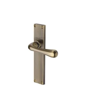 Heritage Brass Charlbury Reeded Lever Latch Antique Brass finishUK Design Registration Number 6202494