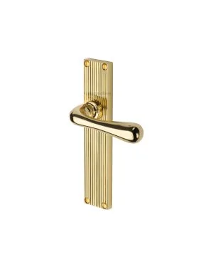 Heritage Brass Charlbury Reeded Lever Latch Polished Brass finishUK Design Registration Number 6202494