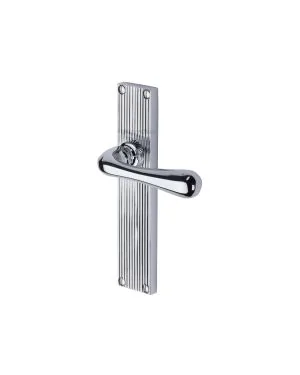 Heritage Brass Charlbury Reeded Lever Latch Polished Chrome finishUK Design Registration Number 6202494