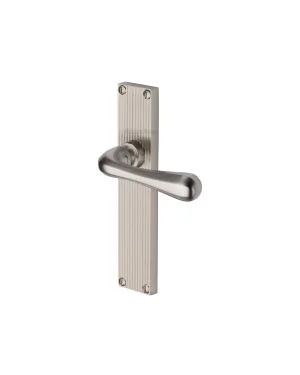 Heritage Brass Charlbury Reeded Lever Latch Satin Nickel finishUK Design Registration Number 6202494