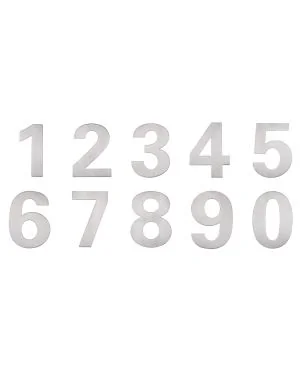 150mm Numerals - Satin Stainless Steel