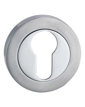 Polished & Satin Chrome Euro Escutcheon
