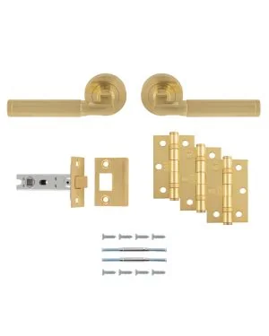 Belas Handle Latch Pack - Satin Brass - Ultimate Door Pack