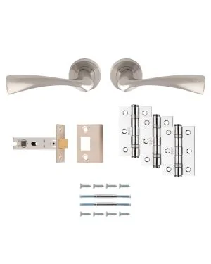 Sintra Handle Latch Pack - Satin Nickel - Ultimate Door Pack