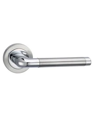 Vega Lever Handle Pair - Polished & Satin Chrome