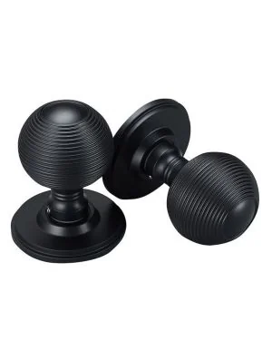 Zigrinato Mortice Knobs - Midnight Black