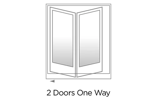 2 Doors One Way Bi-fold System diagram