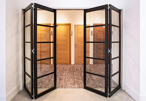 Odense Black 5-Light on a bi-folding door system configuration 2+2