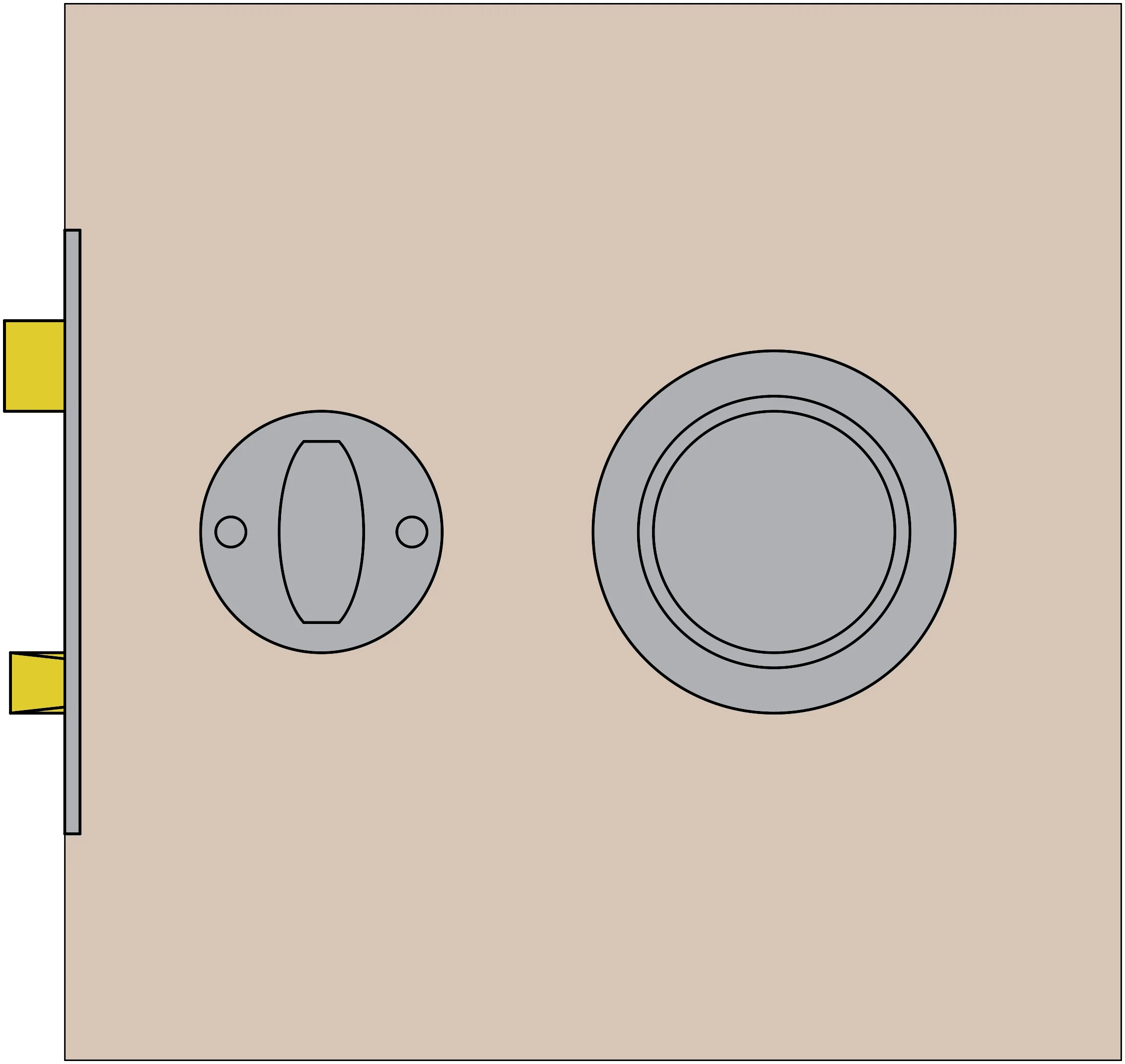 Horizontal Bathroom Lock Configuration Diagram