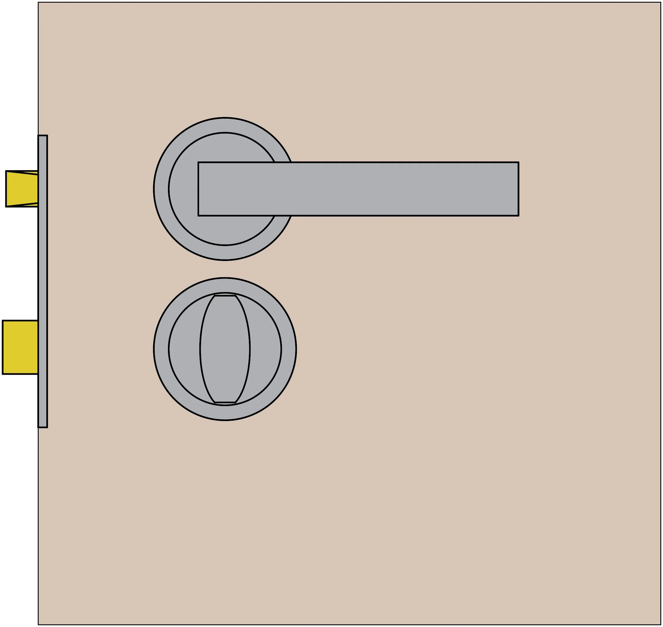 Standard Bathroom Lock Configuration Diagram