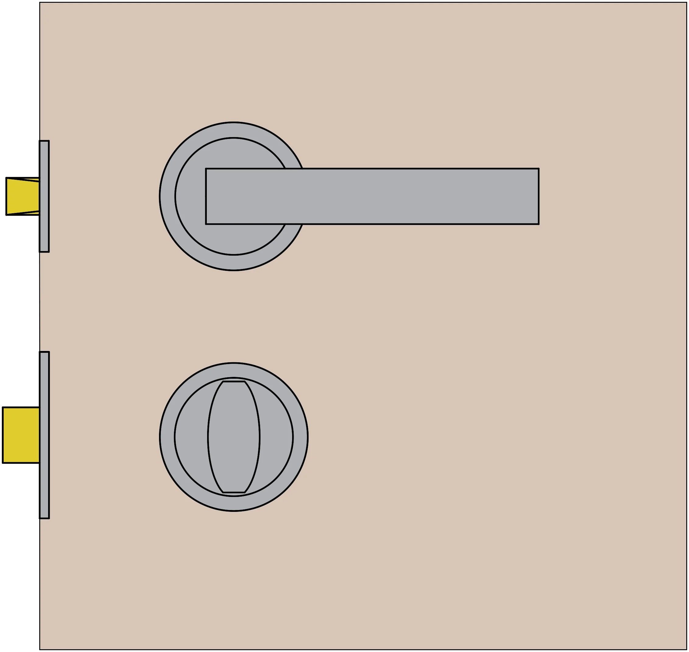 Latch and Tubular Deadbolt Configuration Diagram