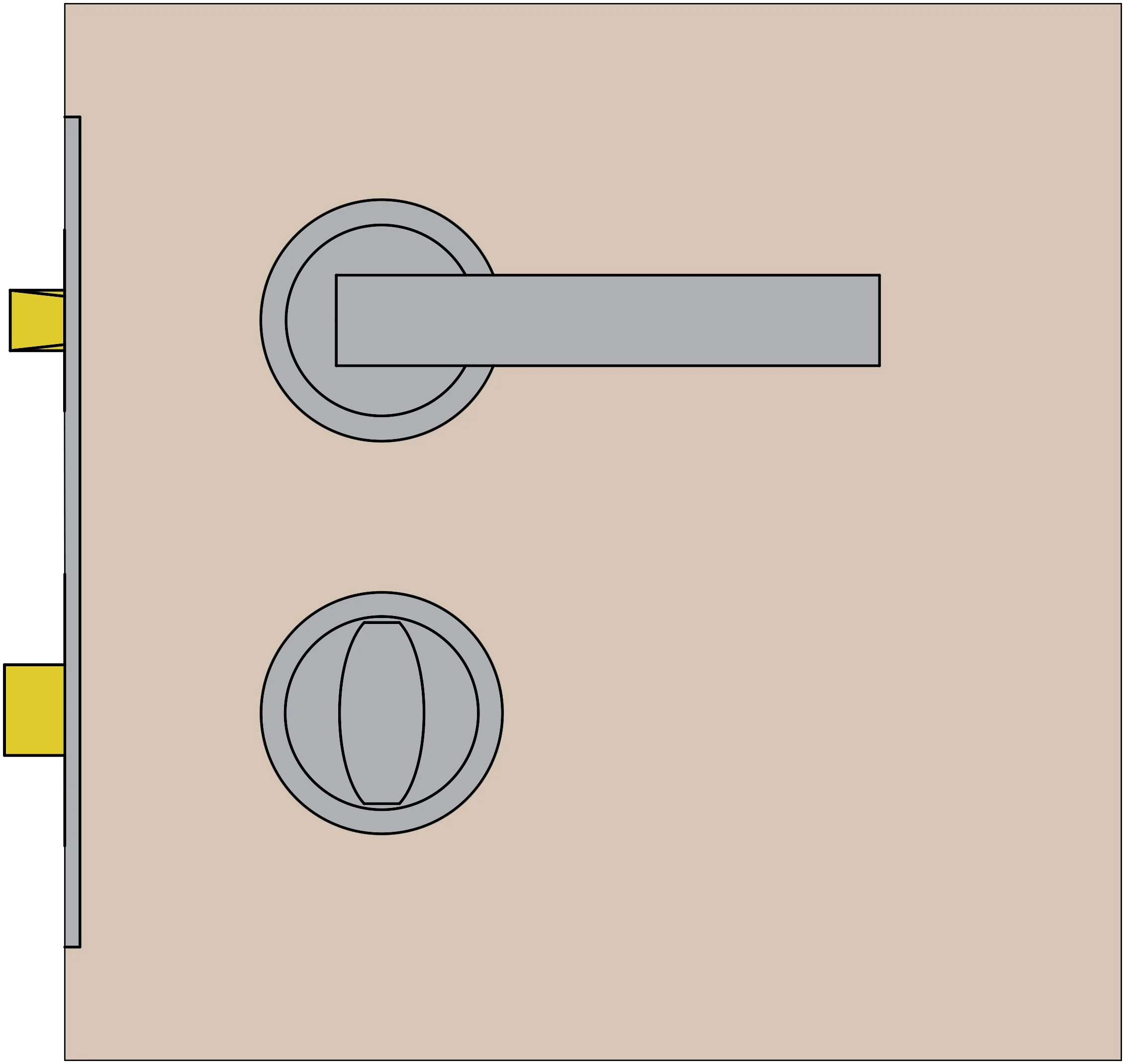 DIN Bathroom Lock Configuration Diagram