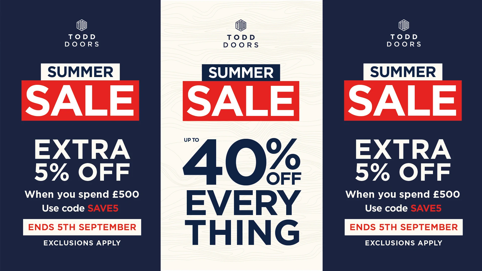 Up to 40% off everything banner